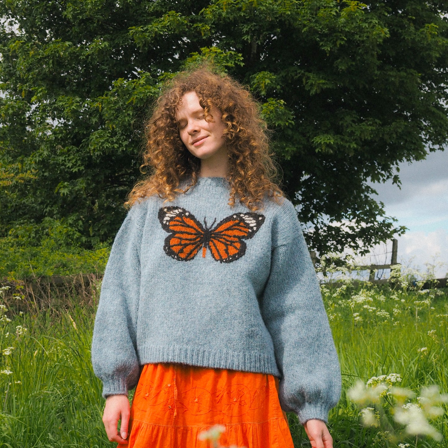 Monarch Butterfly Jumper - Blue