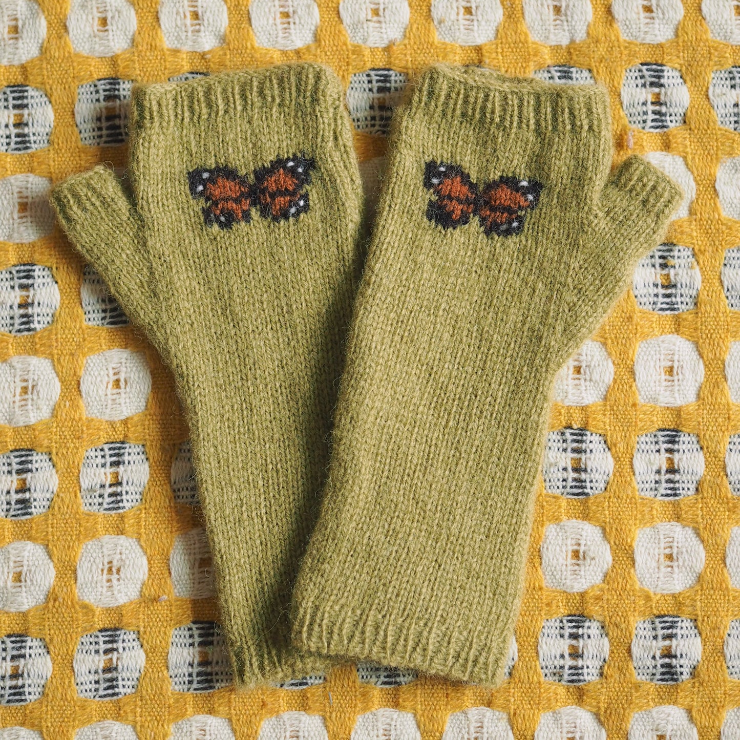 Monarch Butterfly Gloves - Green
