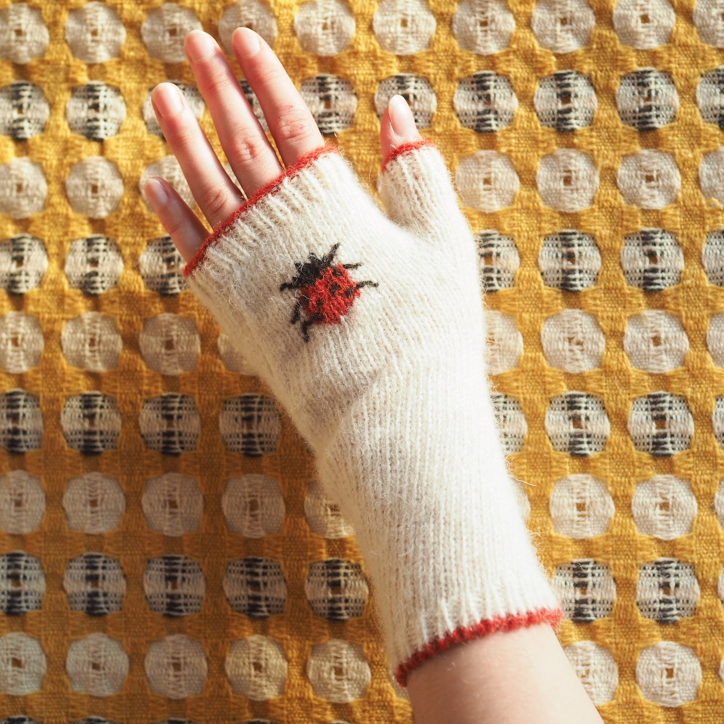Ladybird Gloves - White