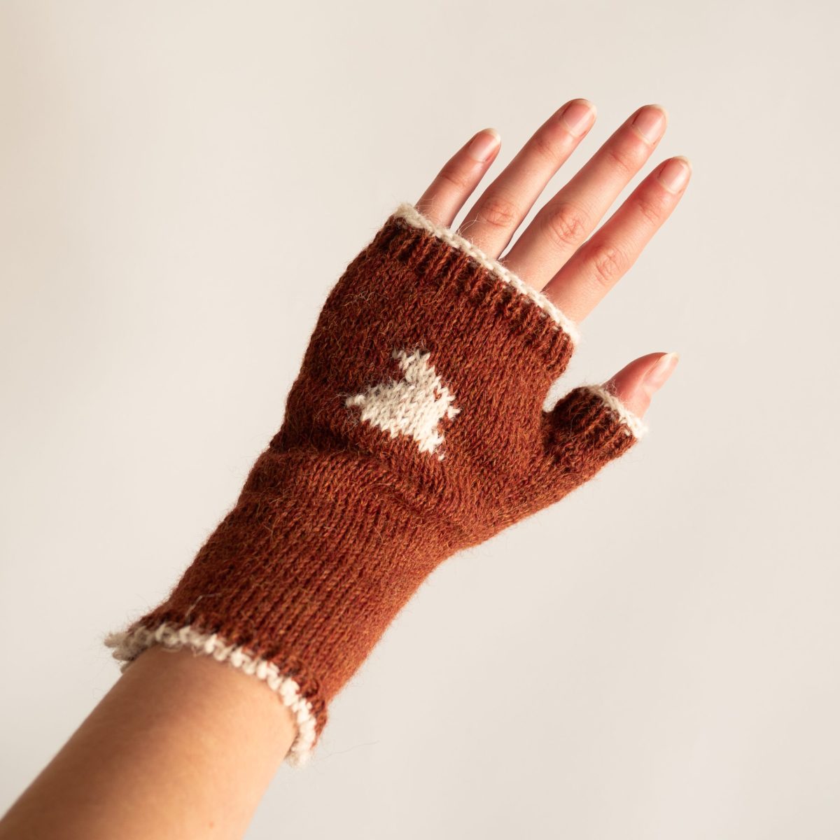 Hazelnut Bunny Fingerless Gloves image 2