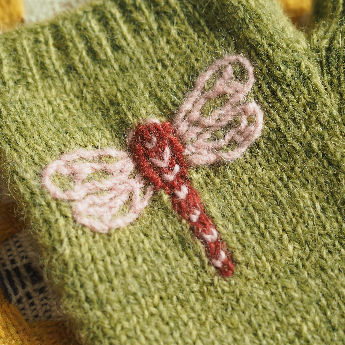 Pink Dragonfly Gloves - Green