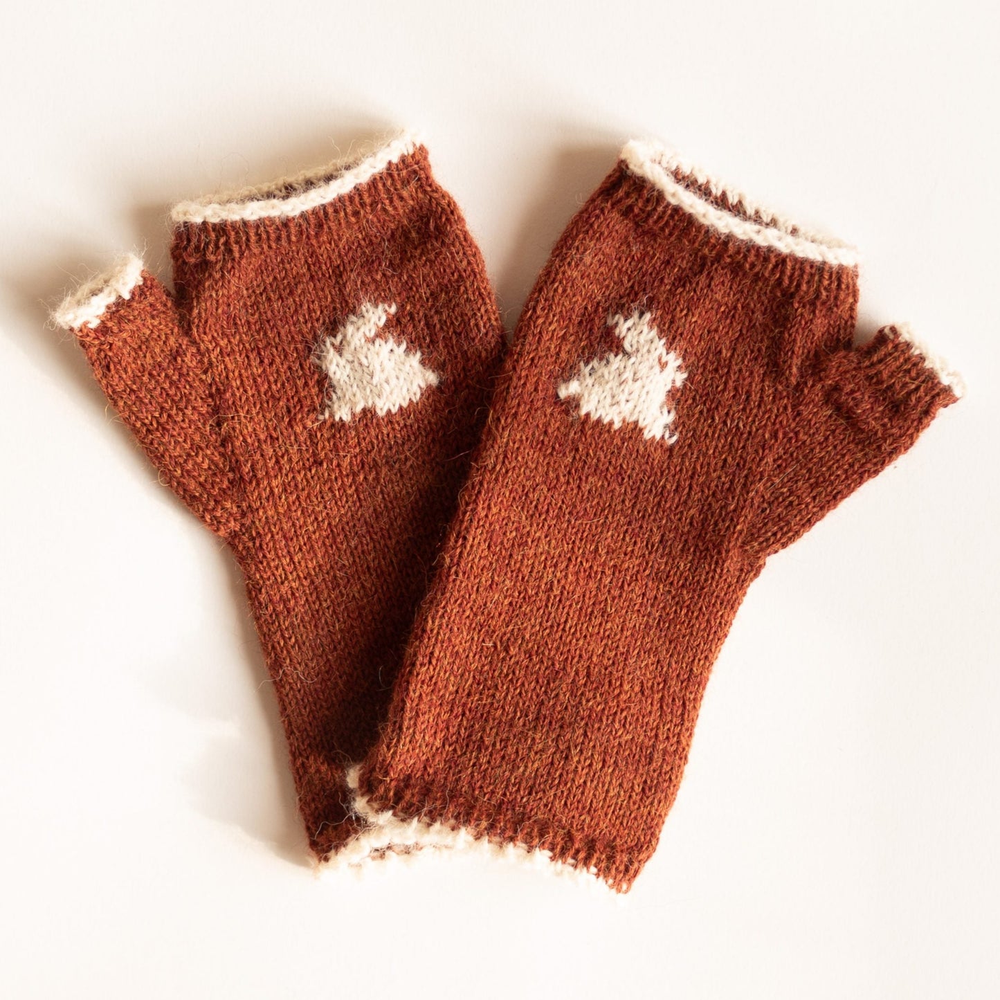 Hazelnut Bunny Fingerless Gloves image 0