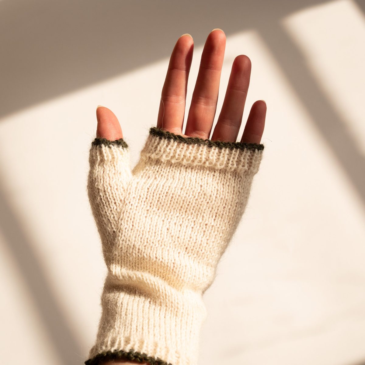 Embroidered Strawberry Fingerless Gloves