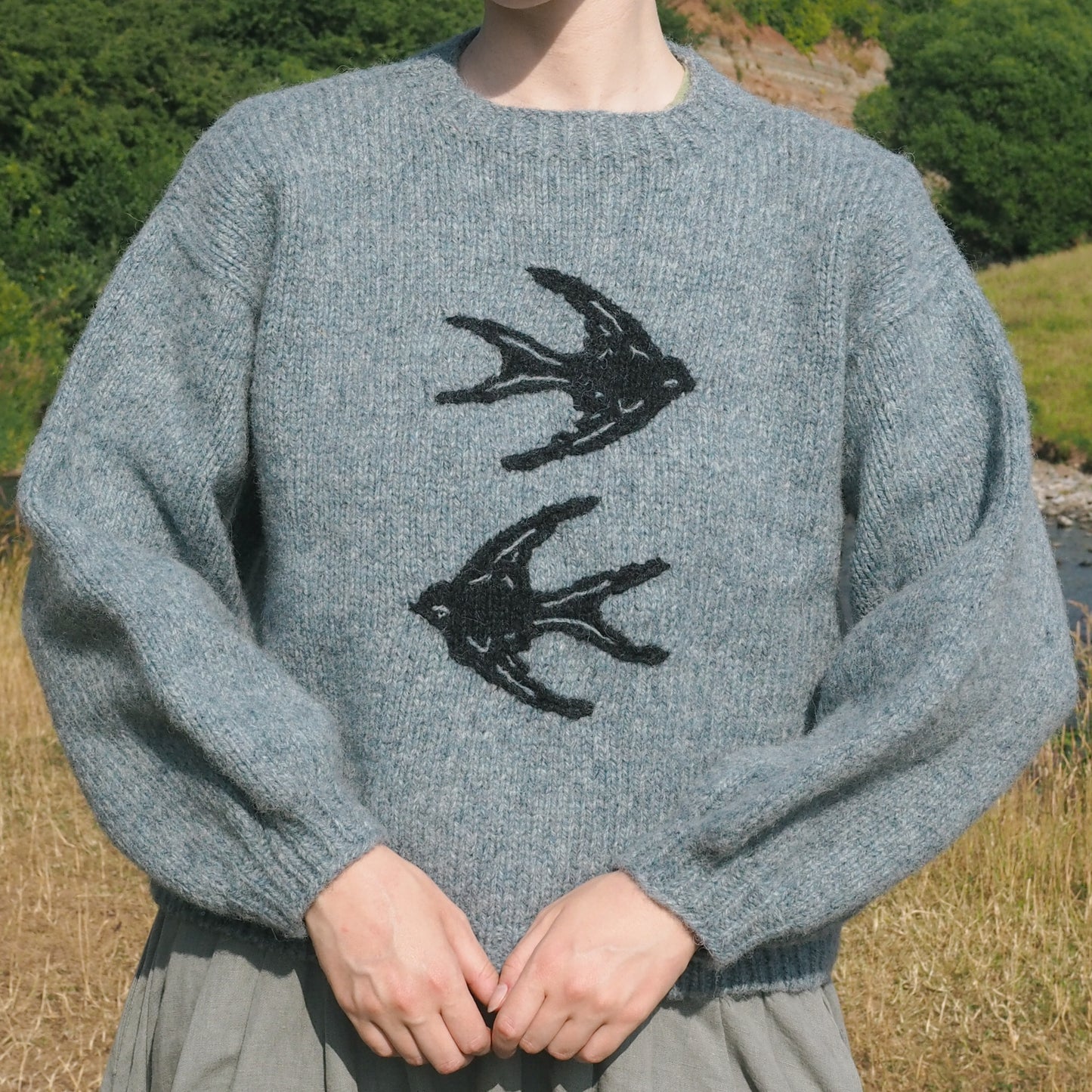Swallows Jumper - Sky Blue