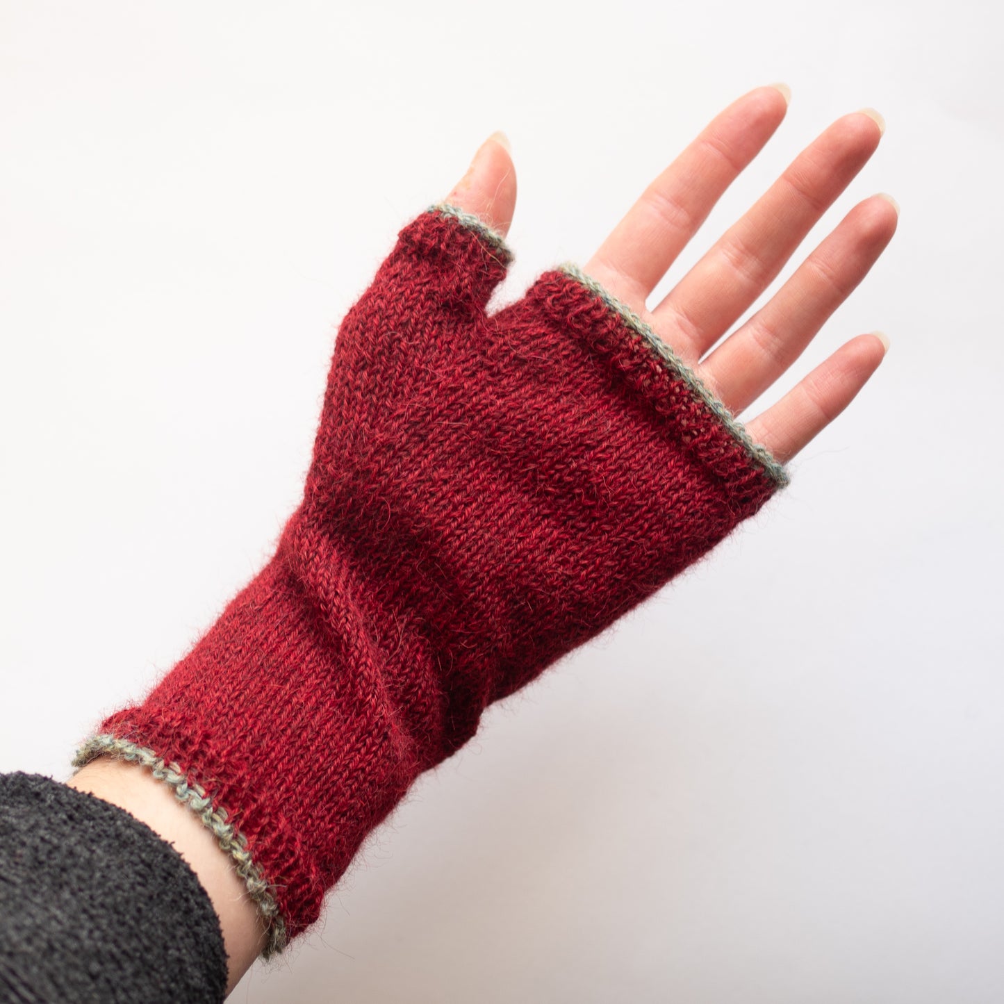 Flower Fingerless Gloves - Red
