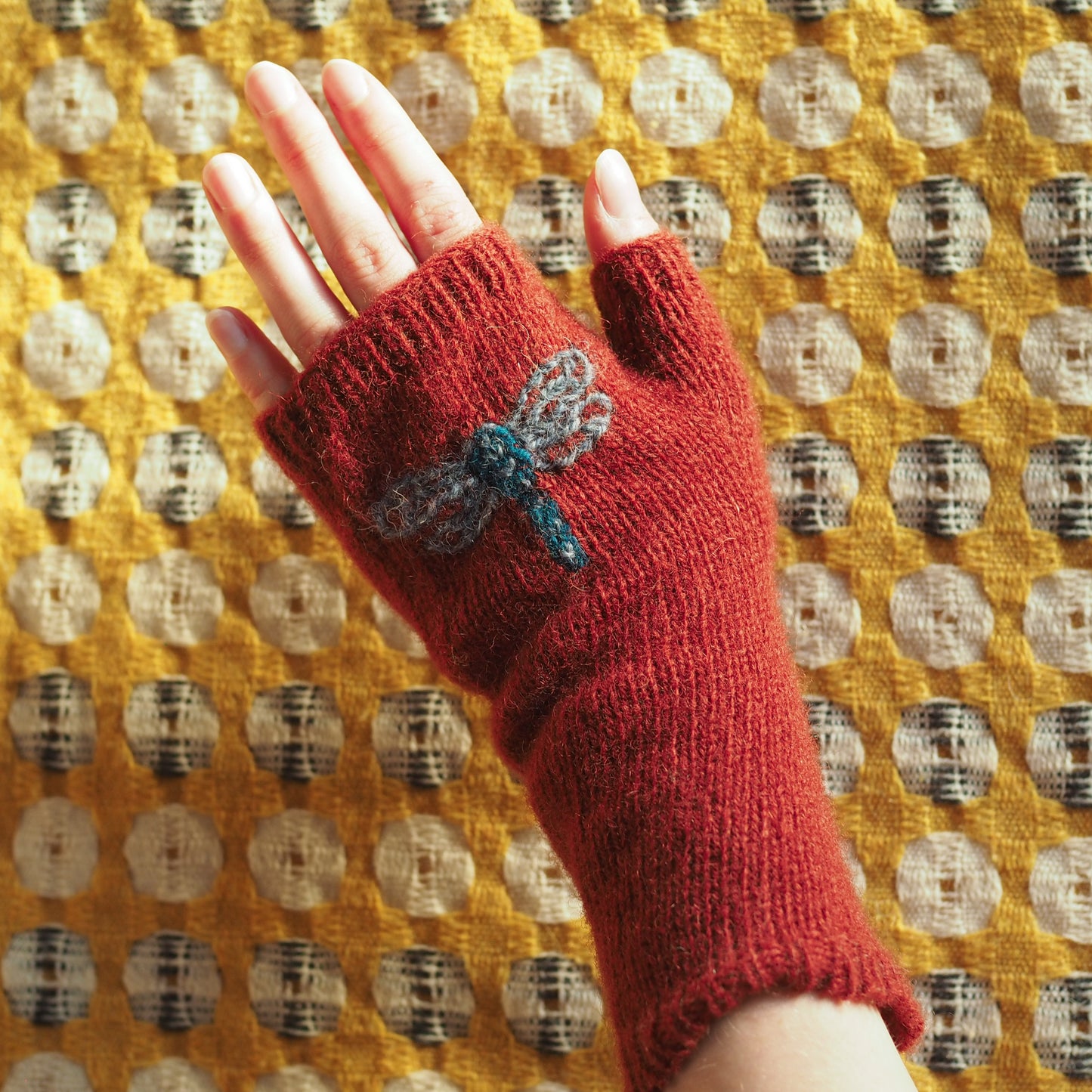 Blue Dasher Dragonfly Gloves