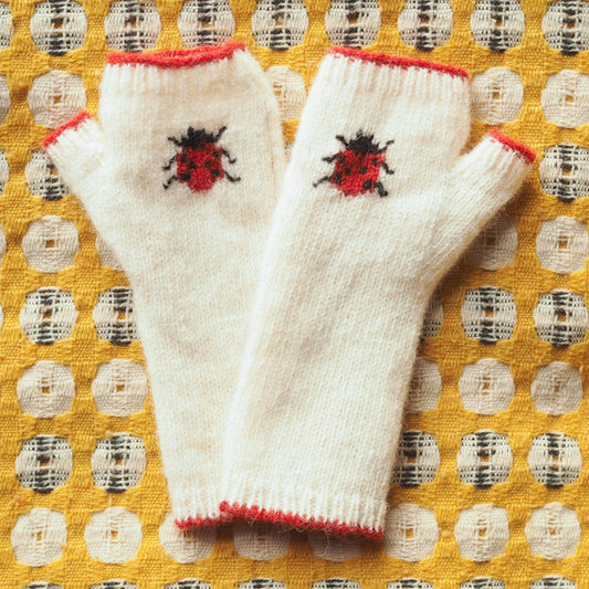 Ladybird Gloves - White