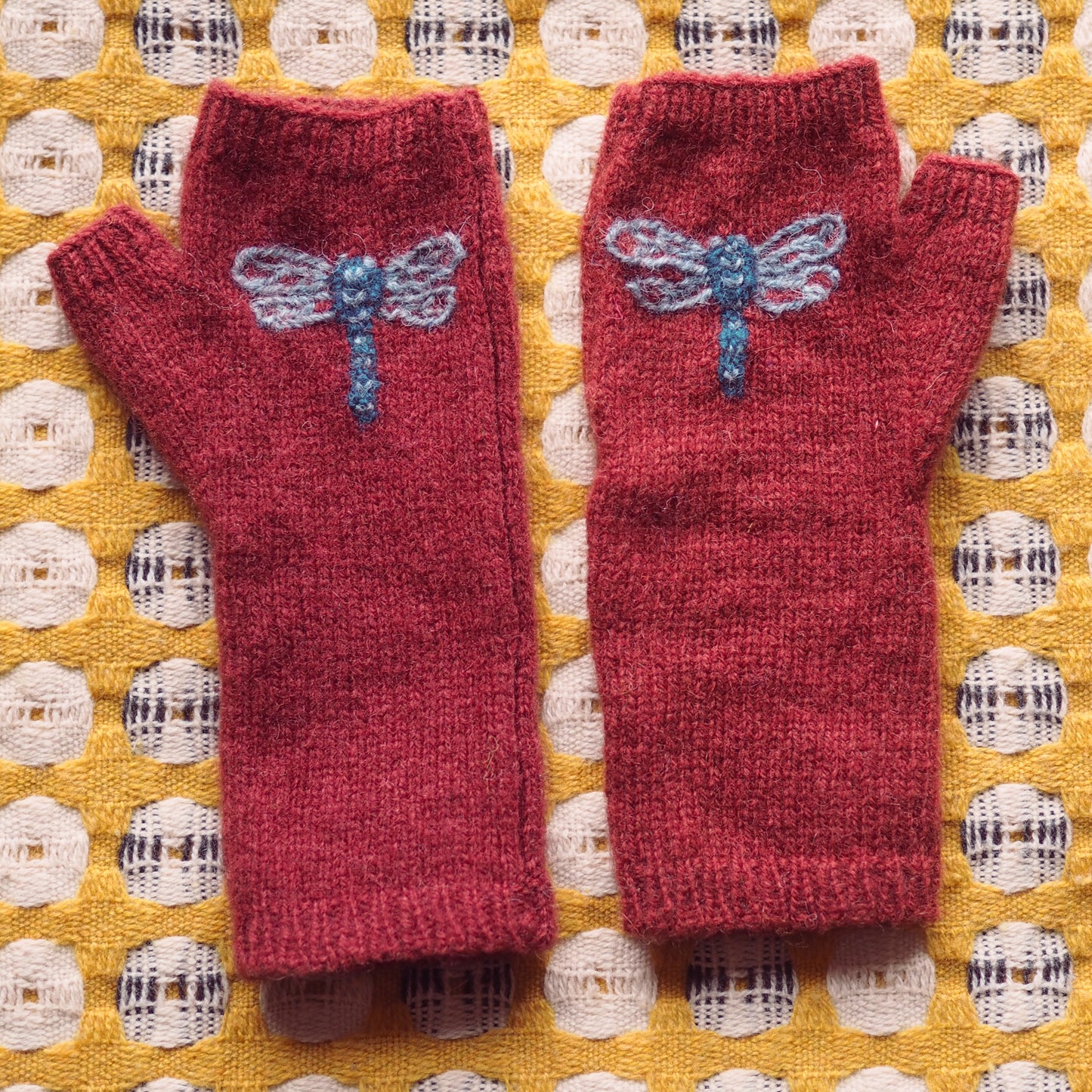 Blue Dasher Dragonfly Gloves