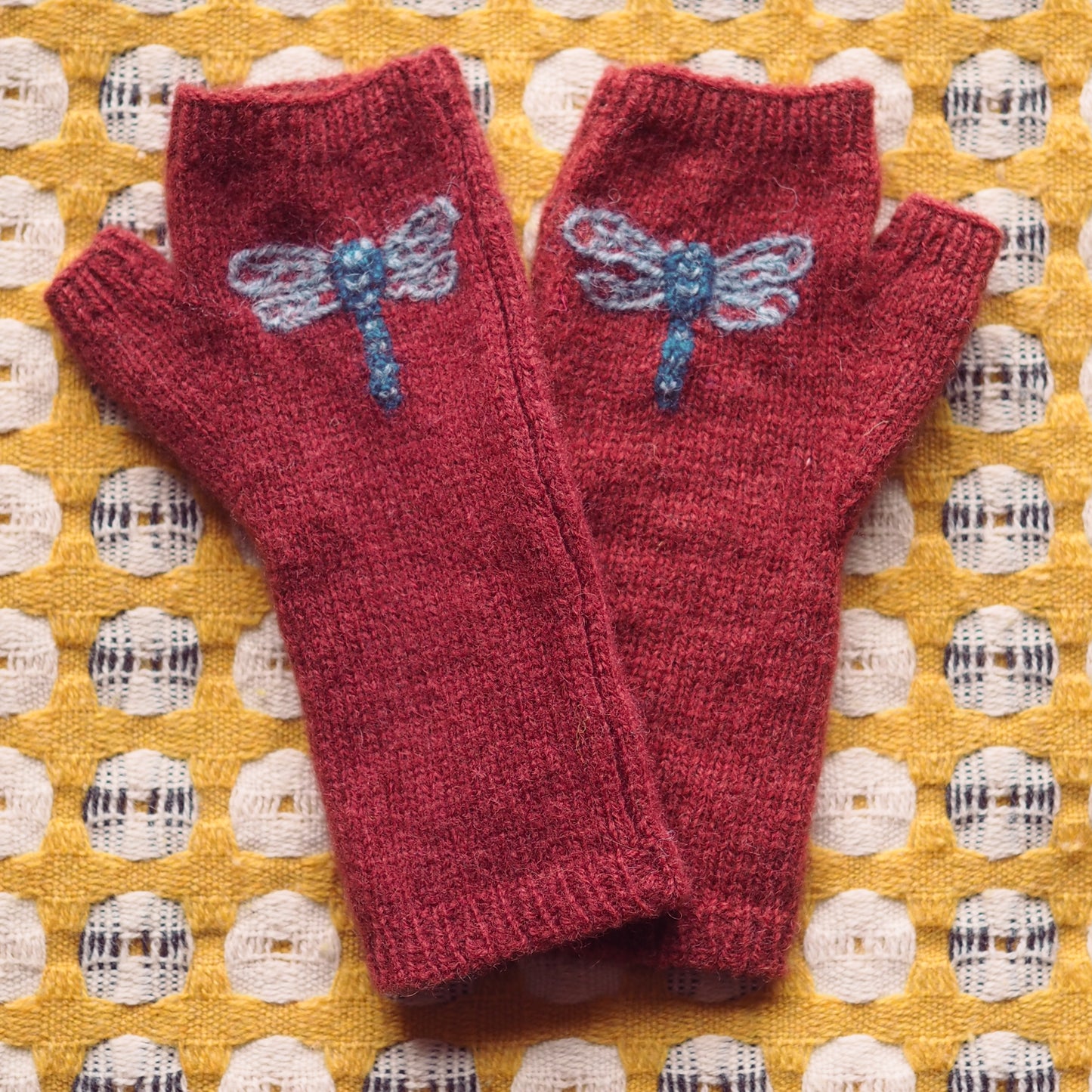 Blue Dasher Dragonfly Gloves