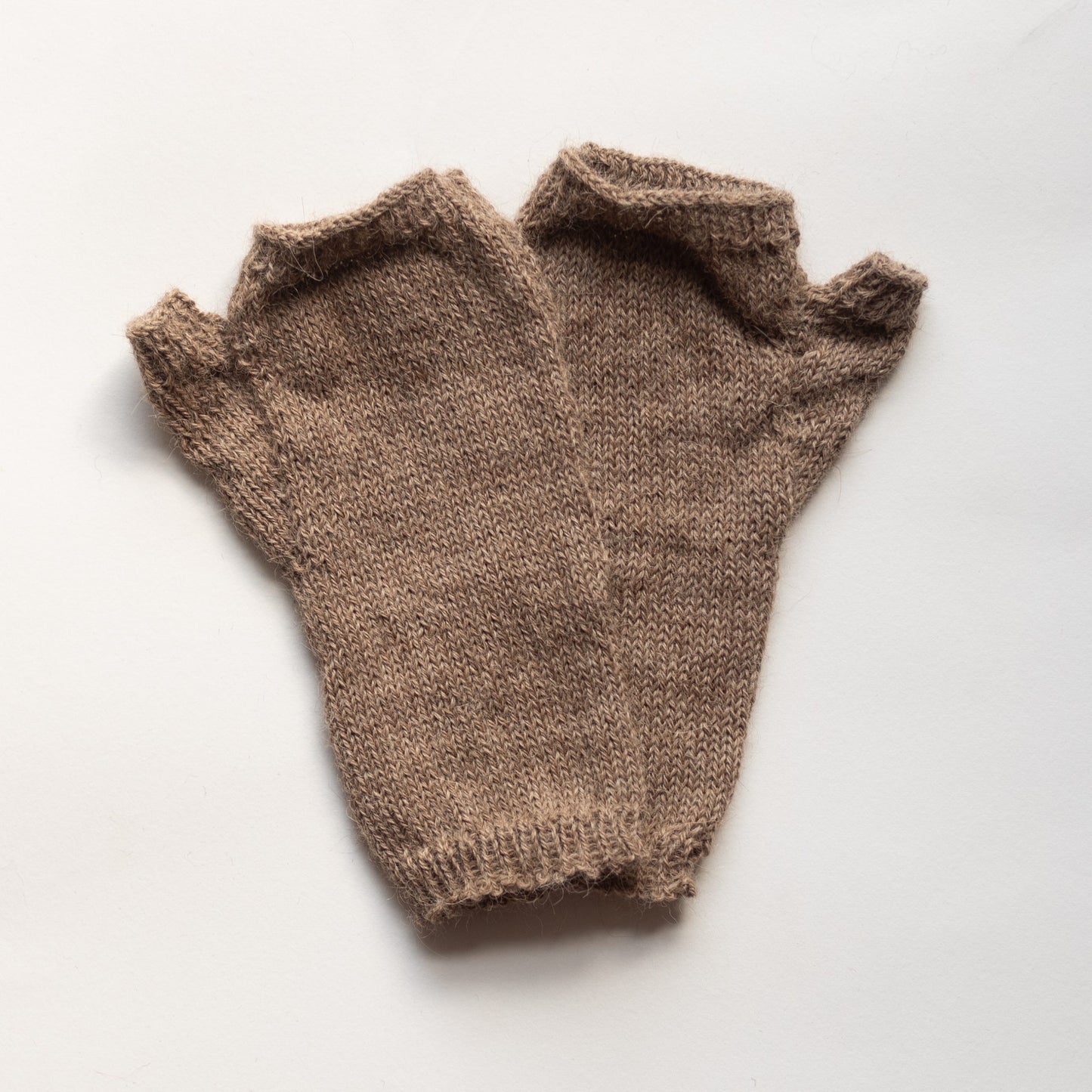 Wheat Beige Fingerless Gloves image 0