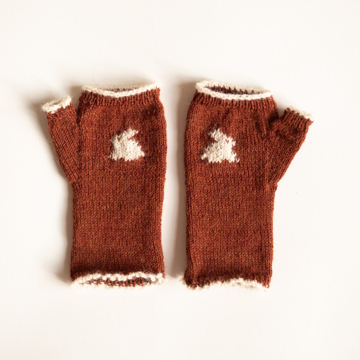 Hazelnut Bunny Fingerless Gloves image 1