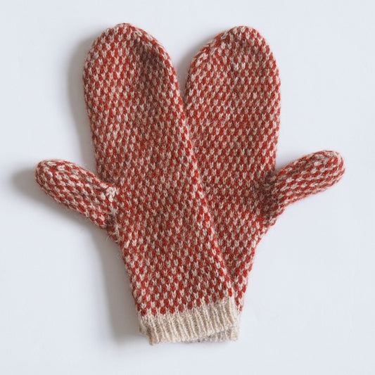 Peerie Mitts - Rust/White image