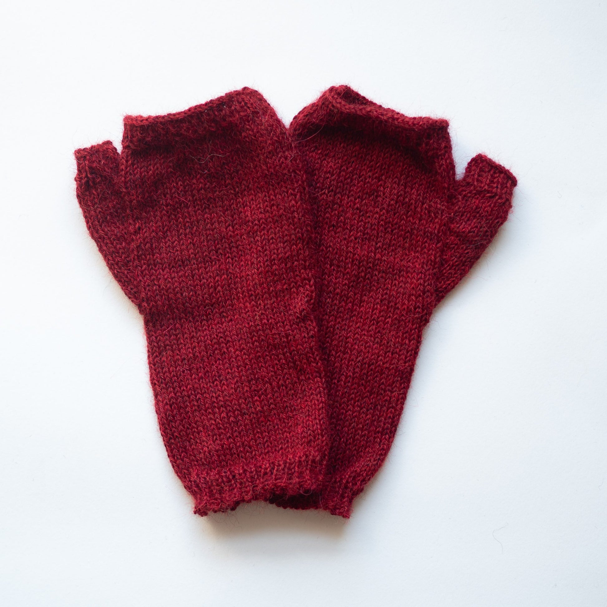 Maroon Red Fingerless Gloves image 0
